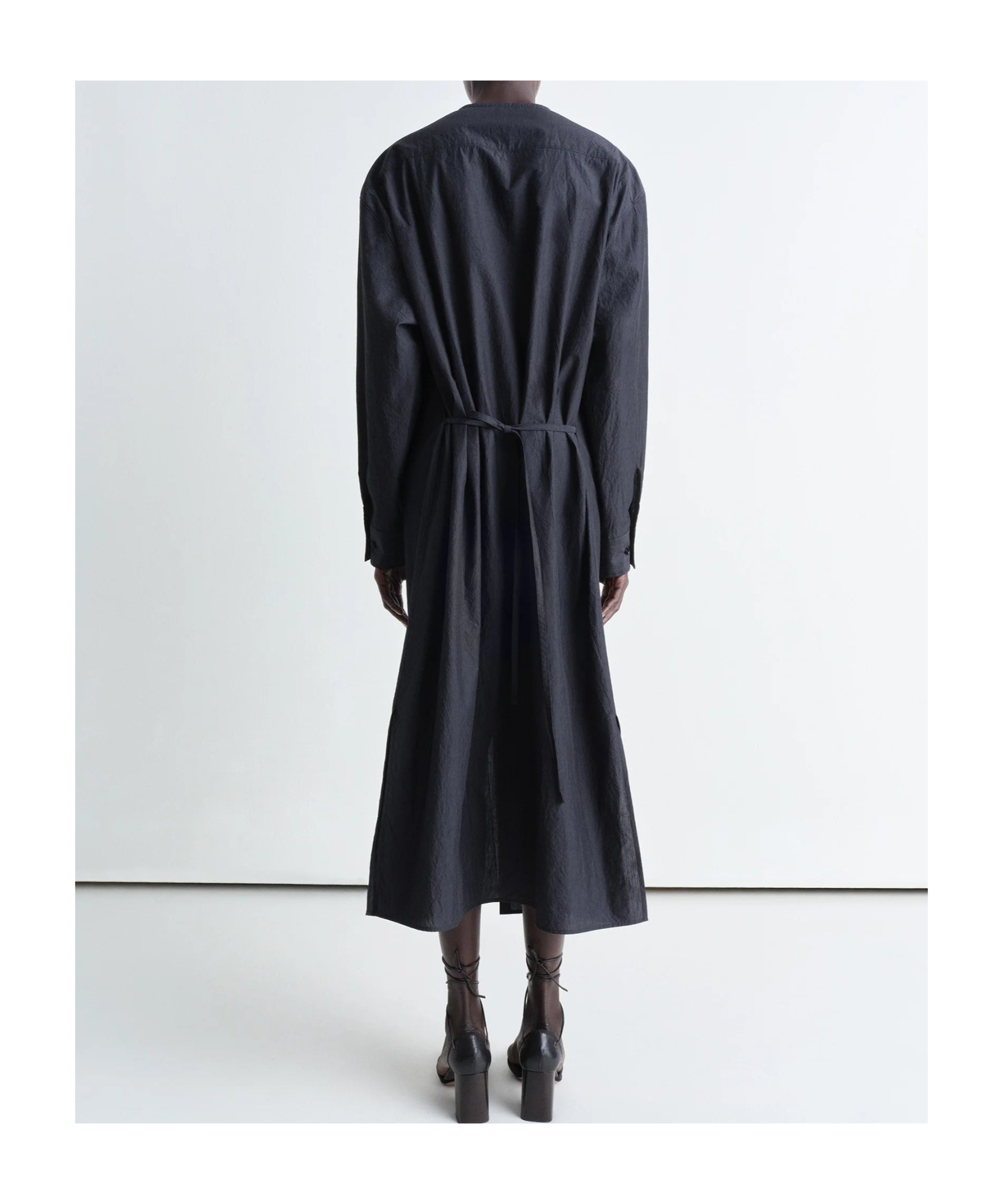 Lemaire Soft-collar Maxi Dress In Black
