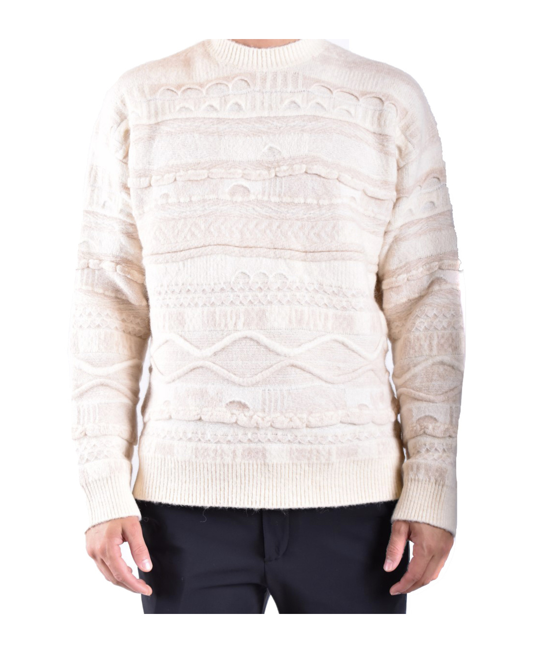Laneus Textured Knitwear In Soft Creamy Hue In Neutral