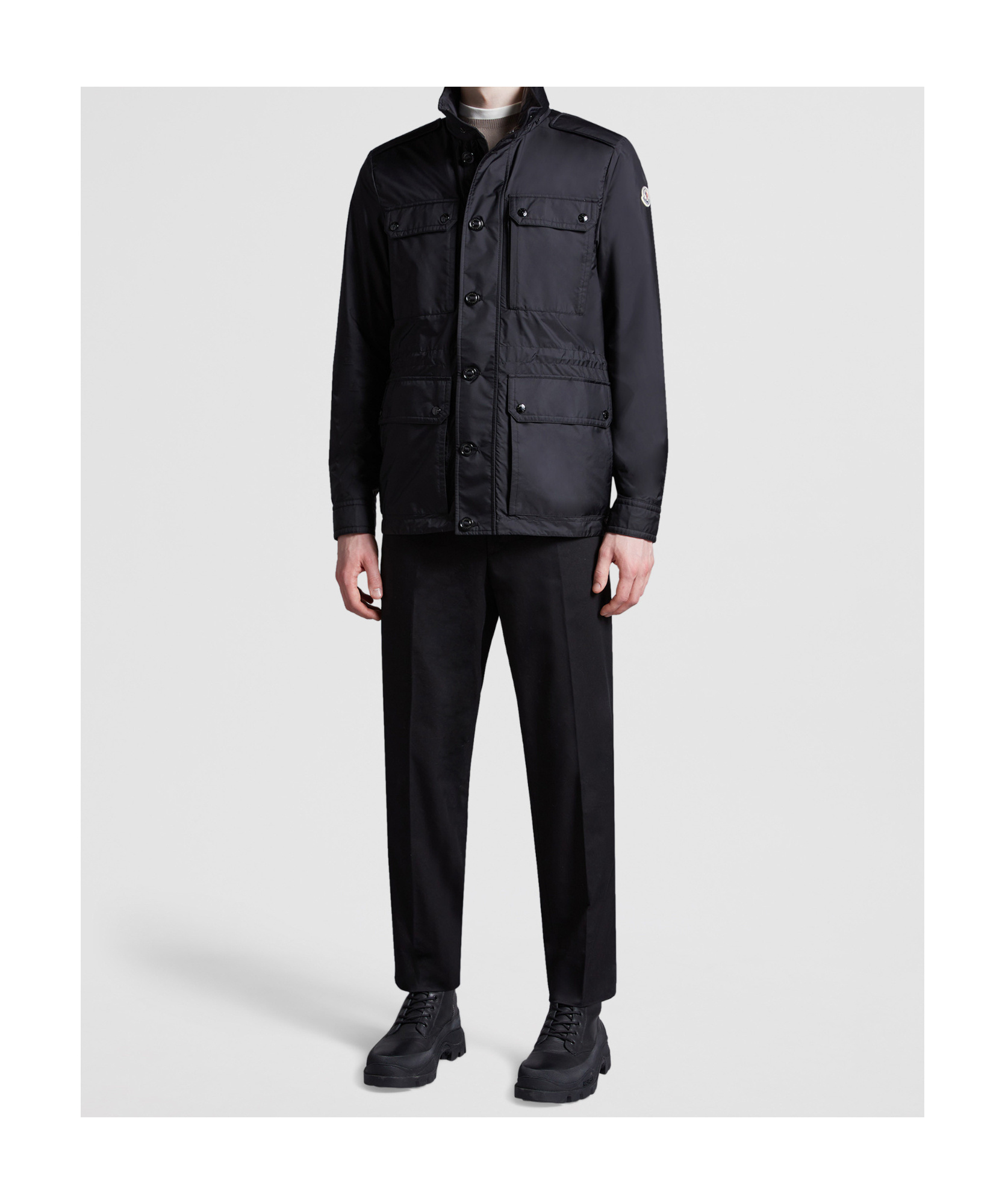 Moncler Lez Water Repellent Nylon Jacket In Black