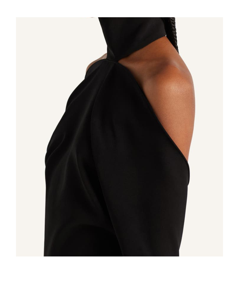 Courrèges High-neck Cold-shoulder Top In Black