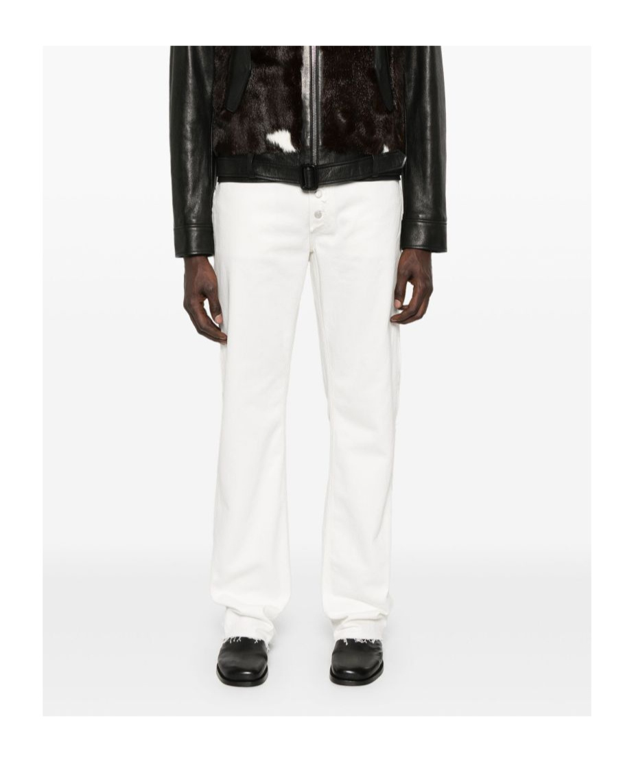 Alexander Mcqueen High Waist 5 Pockets Belt Loops Trousers In White