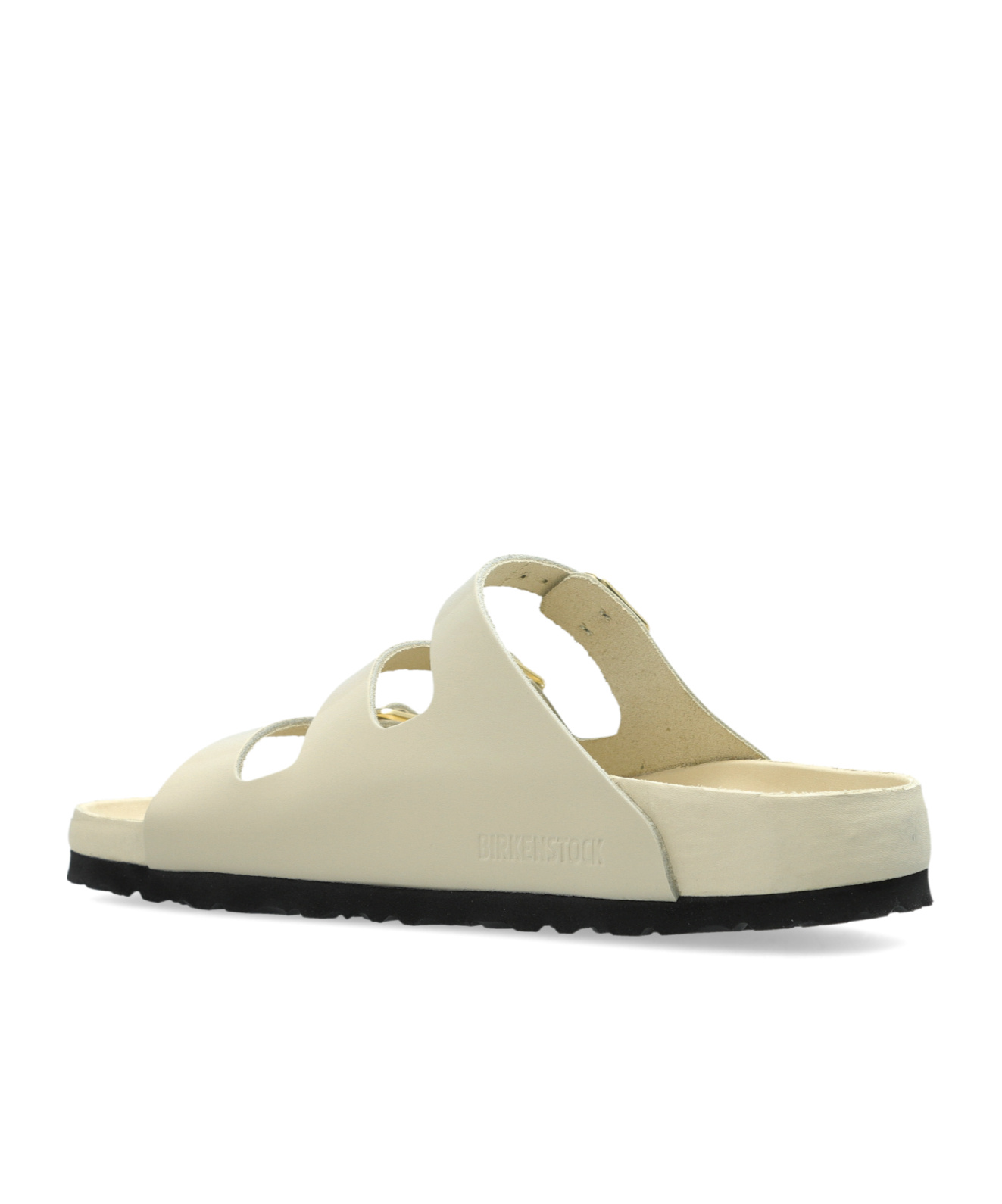 Birkenstock Triple Buckle Open Toe Flat Sole Sandals In Nude