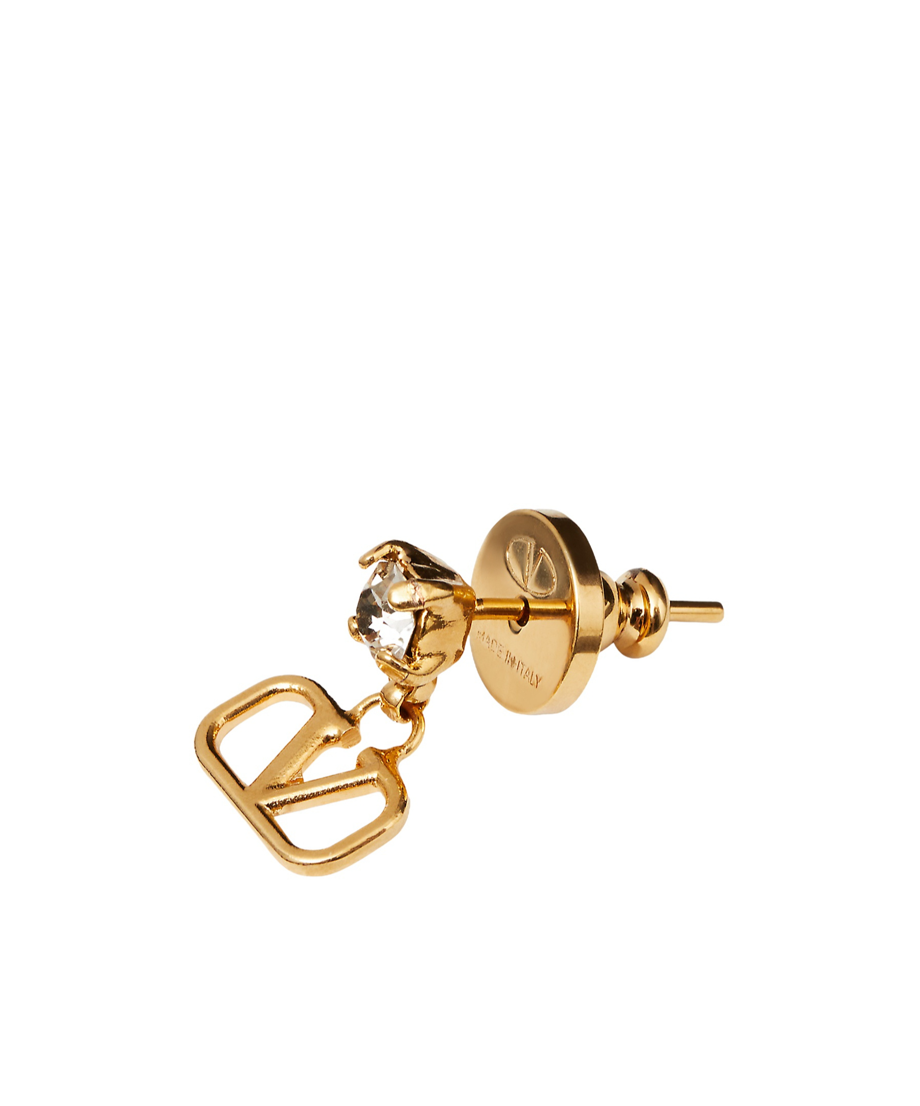 Valentino Gemstone Accent Stud Earrings With Gold-tone Finish In Yellow