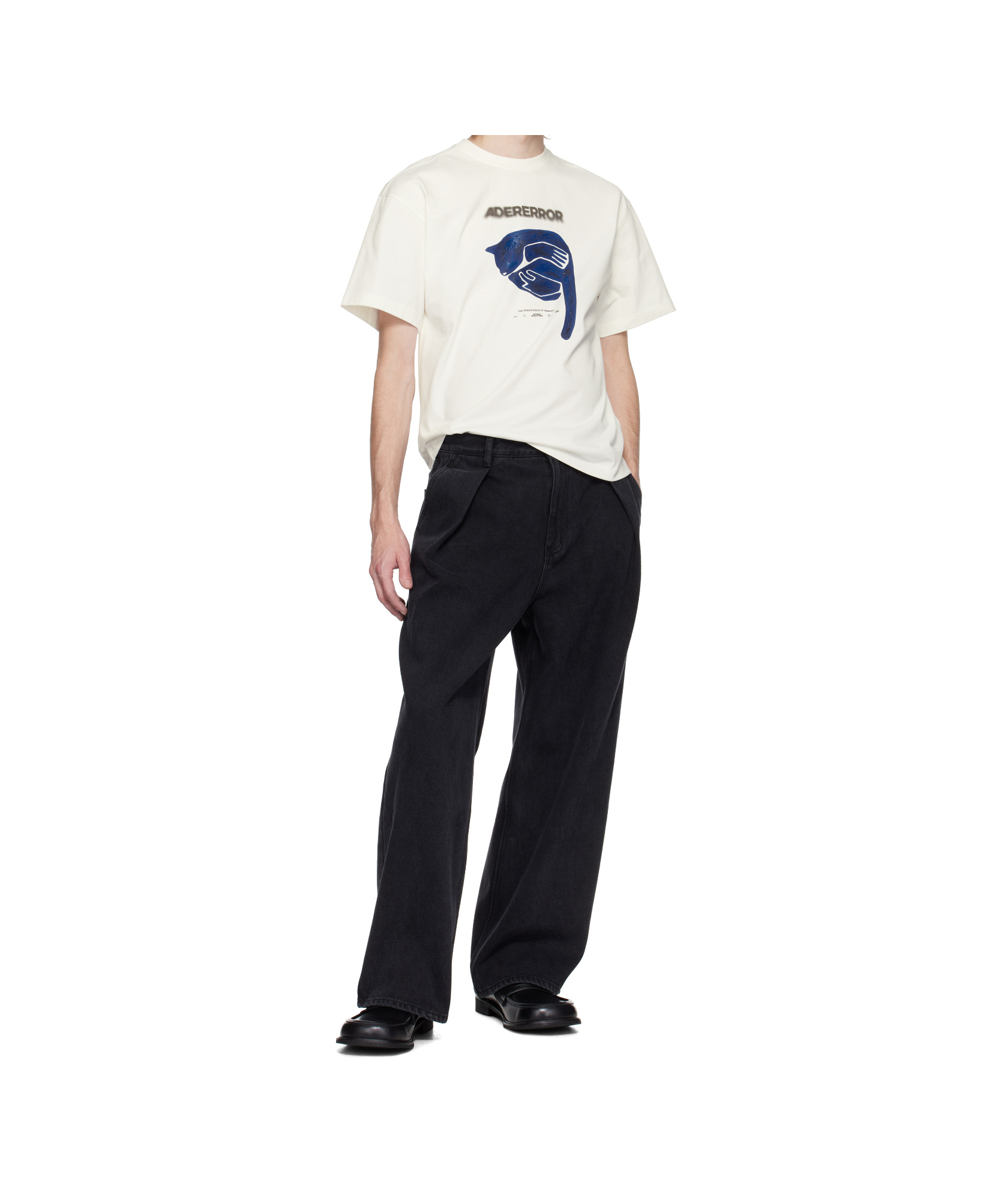 Ader Error Off-white Printed Graphic T-shirt In Off-white