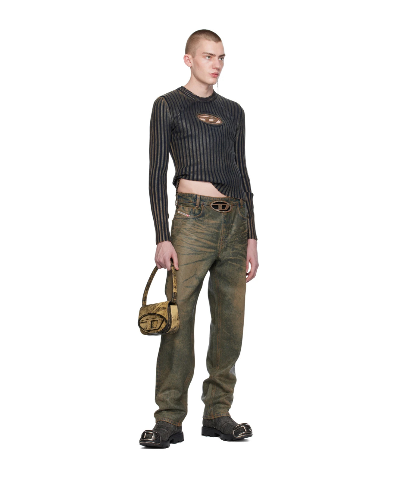 Diesel Ssense Exclusive Brown Sweater In Black