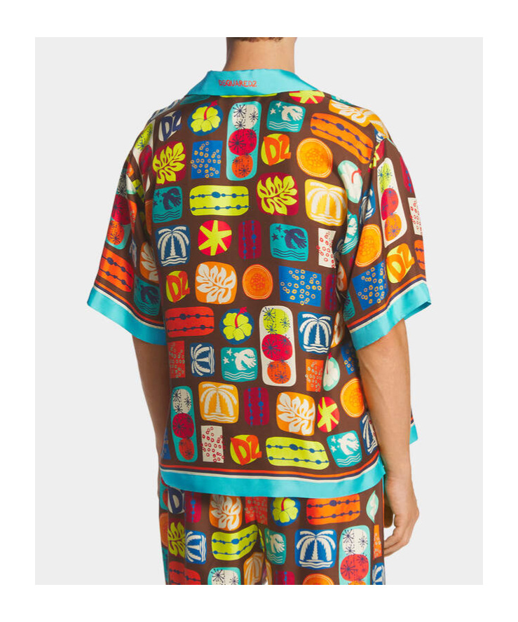 Shop Dsquared2 Printed Shirt In Multi-color