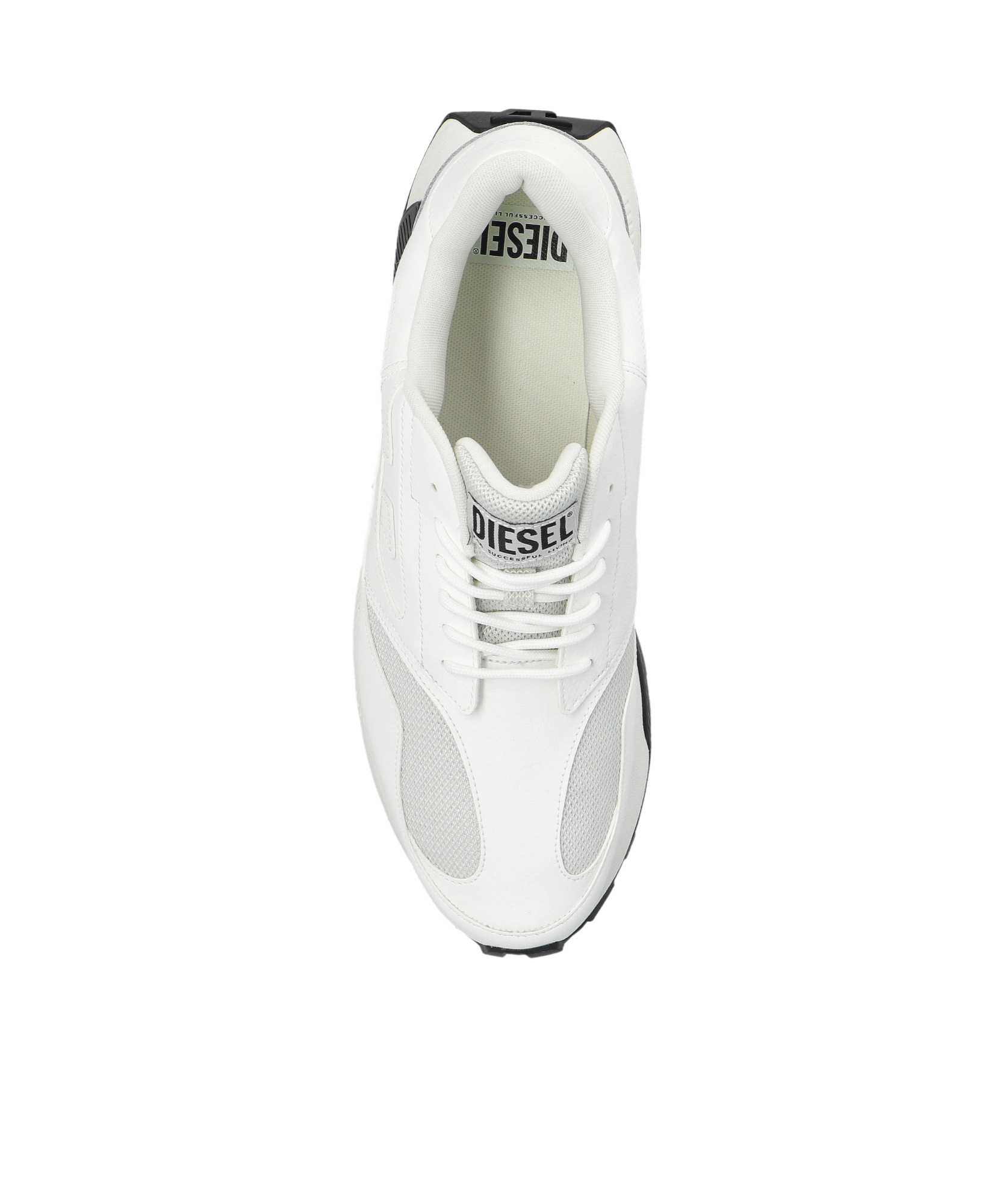 Diesel Controlled Mesh Panels Round Toe Sneaker In White
