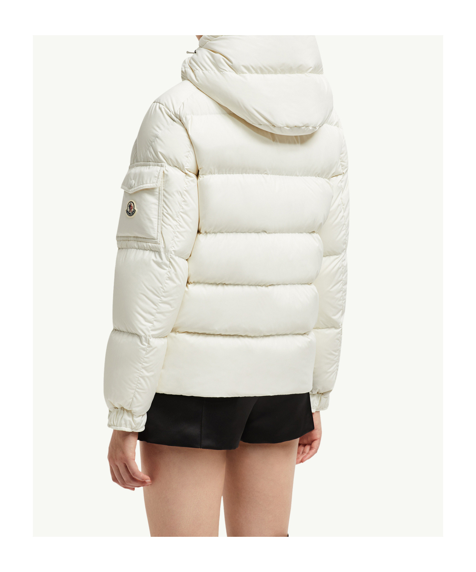 Moncler Maya 70 Hooded Short Down Jacket In White