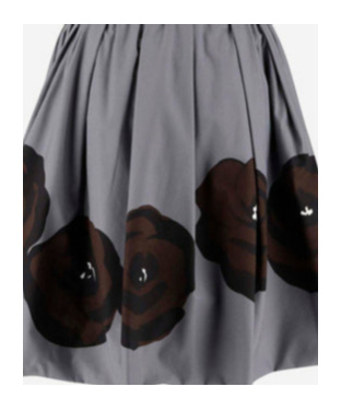 Miu Miu Floral Pattern Skirt In Gray