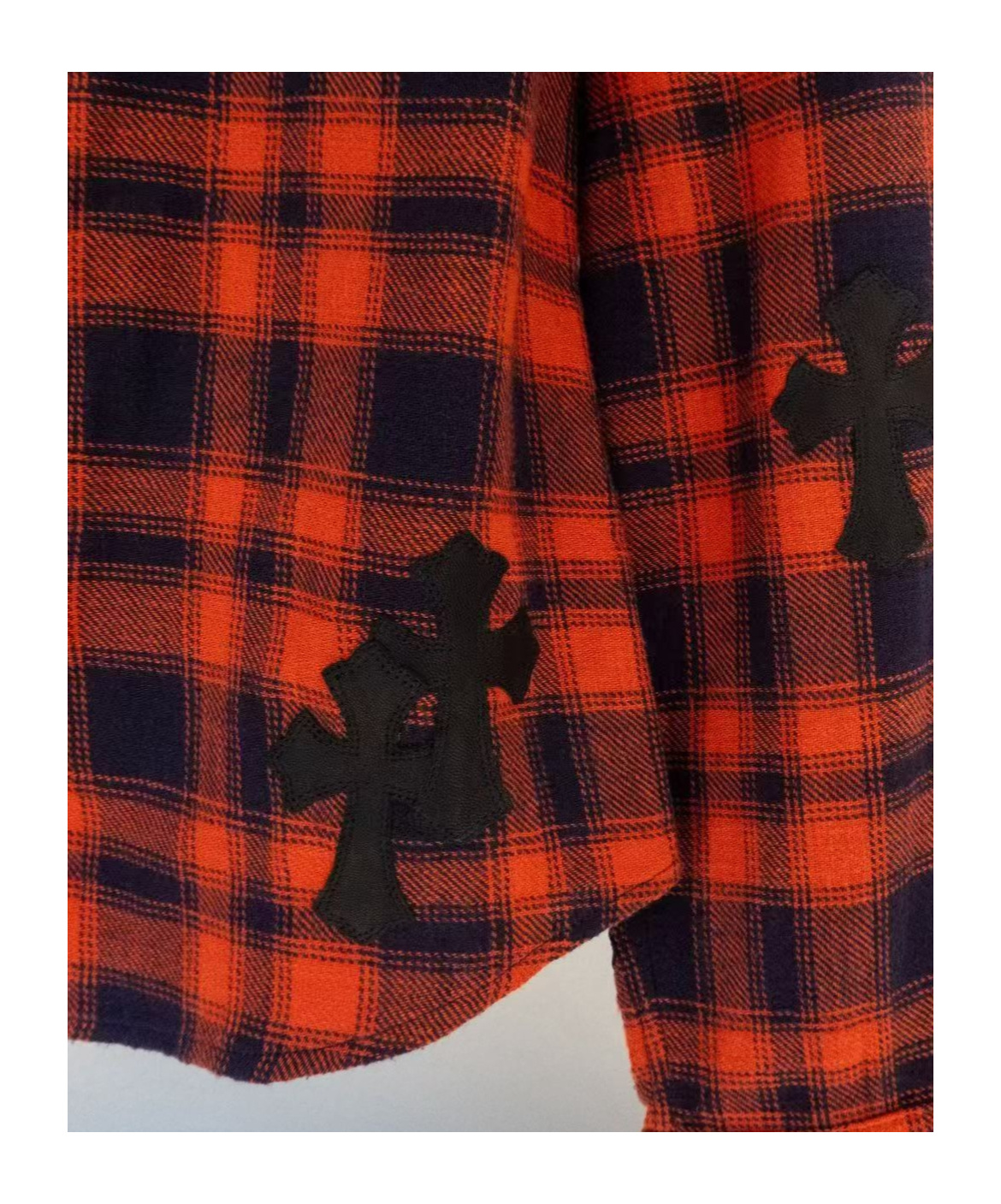 Chrome Hearts Long-sleeved Plaid Shirt In Red