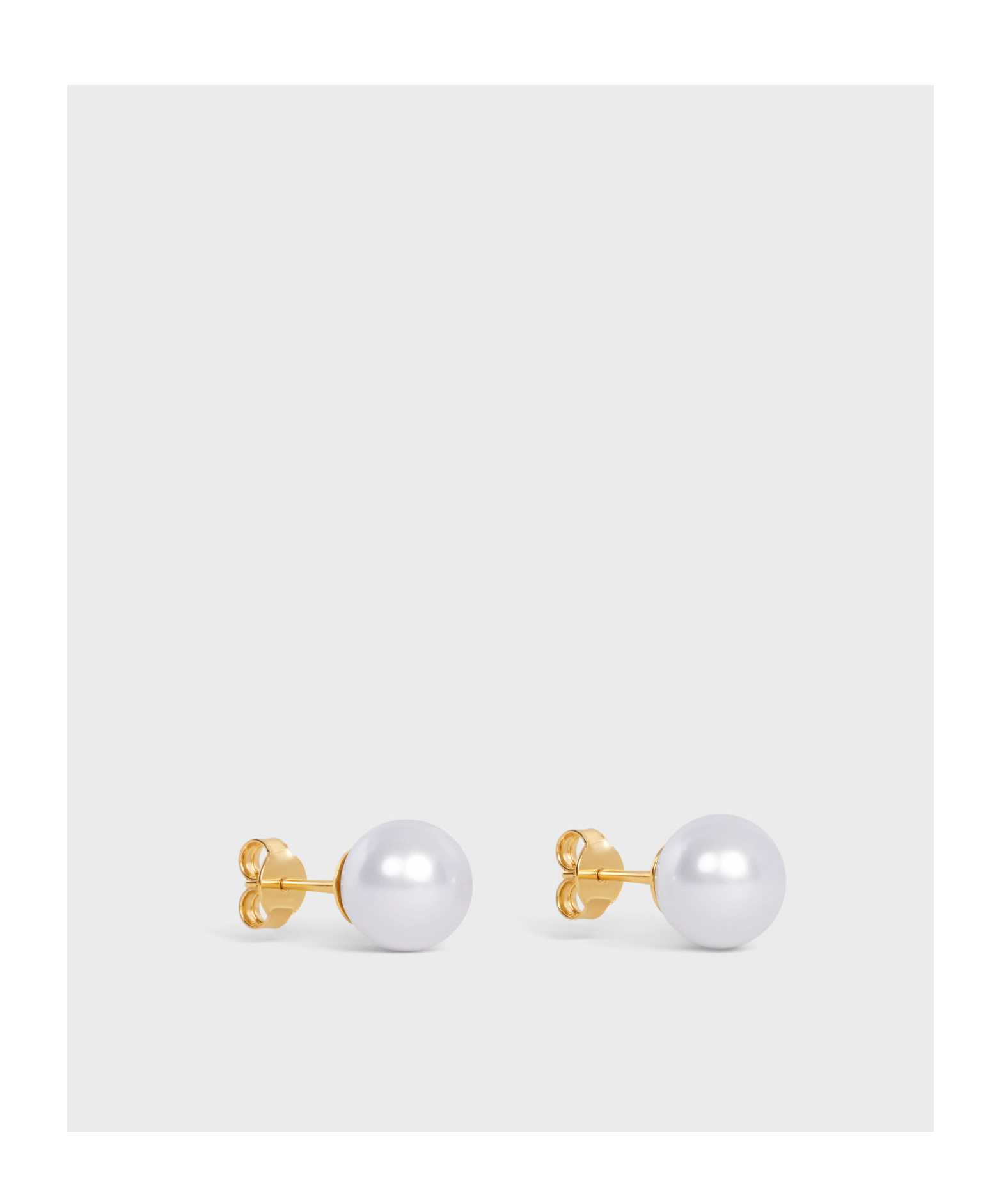 Celine Logo Earrings In White