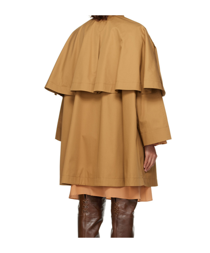 Chloé Tan Capelet Jacket In Brown