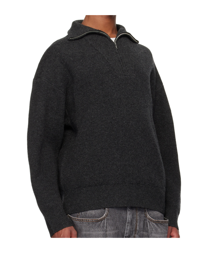 Isabel Marant Gray Irving Sweater In Black