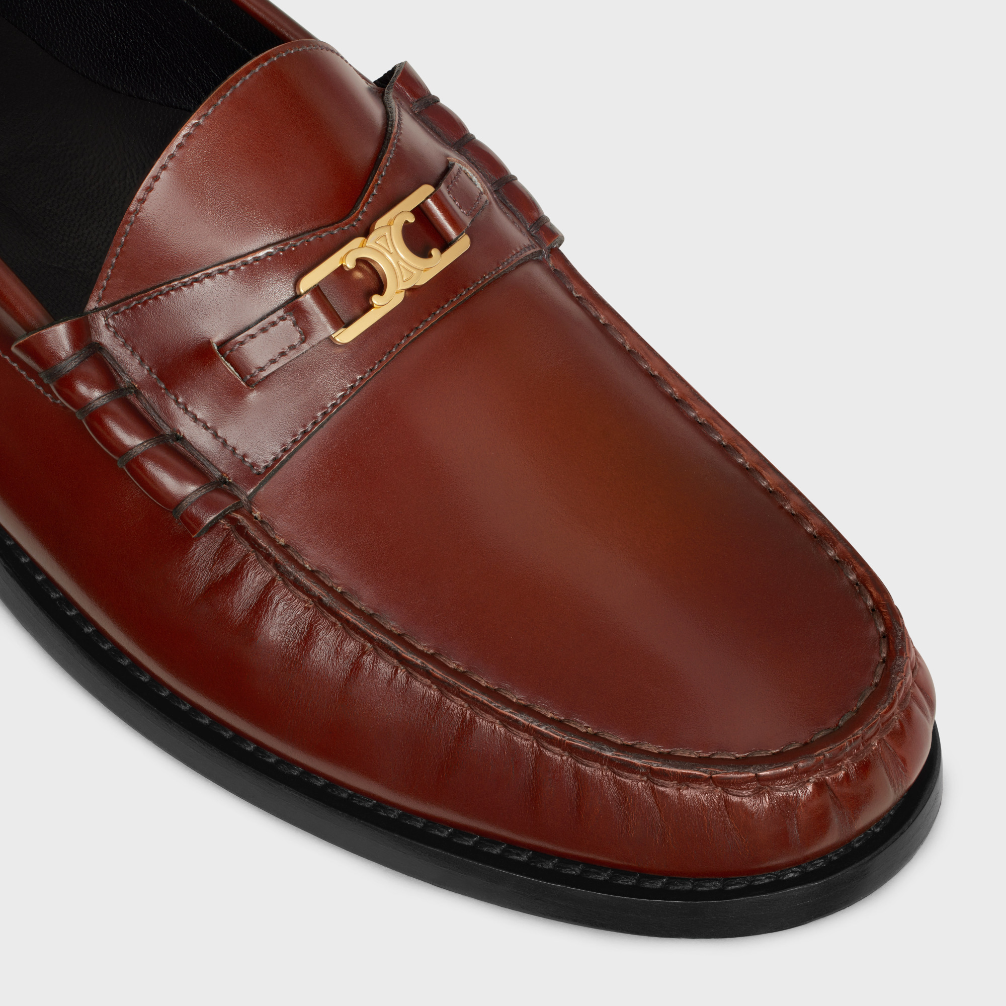 Celine Luco Triomphe Loafer Shoes In Brown