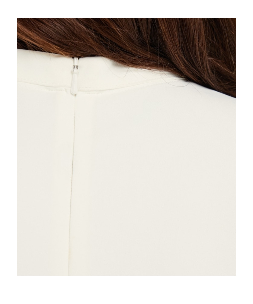 Ferragamo Crew Neck T-shirt With Turned Up Sleeve In White