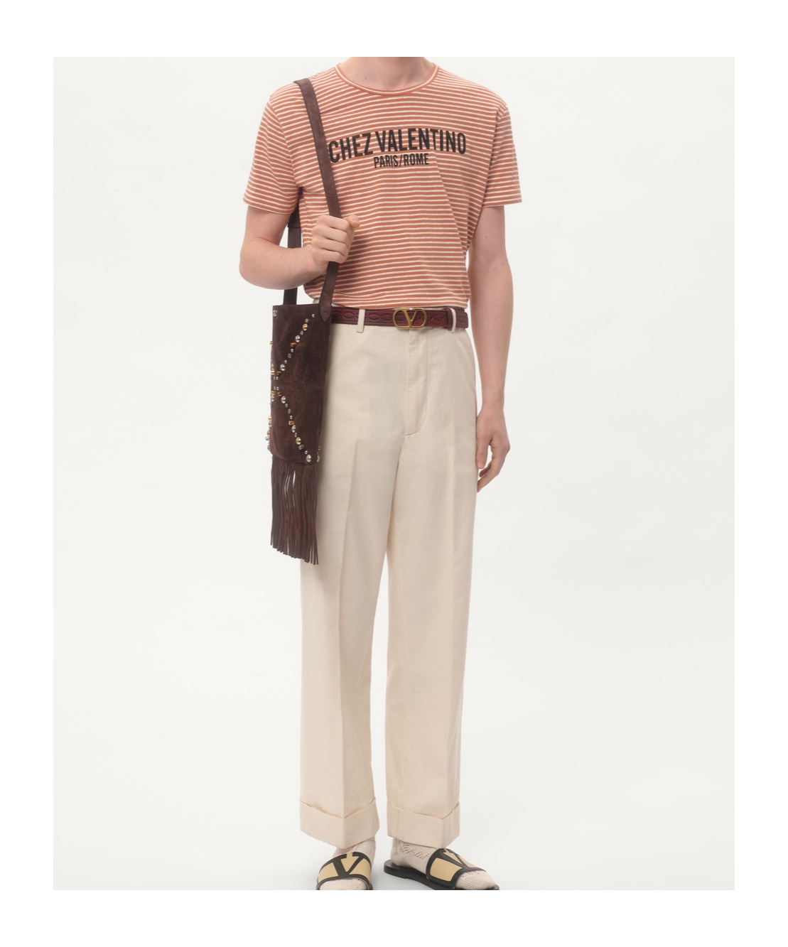 Valentino Item O-neck Short-sleeved T-shirt In Nude