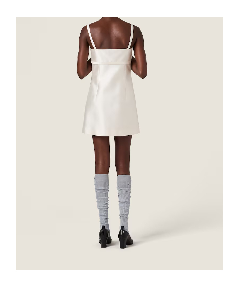 Miu Miu Silk And Wool Mini-dress In White