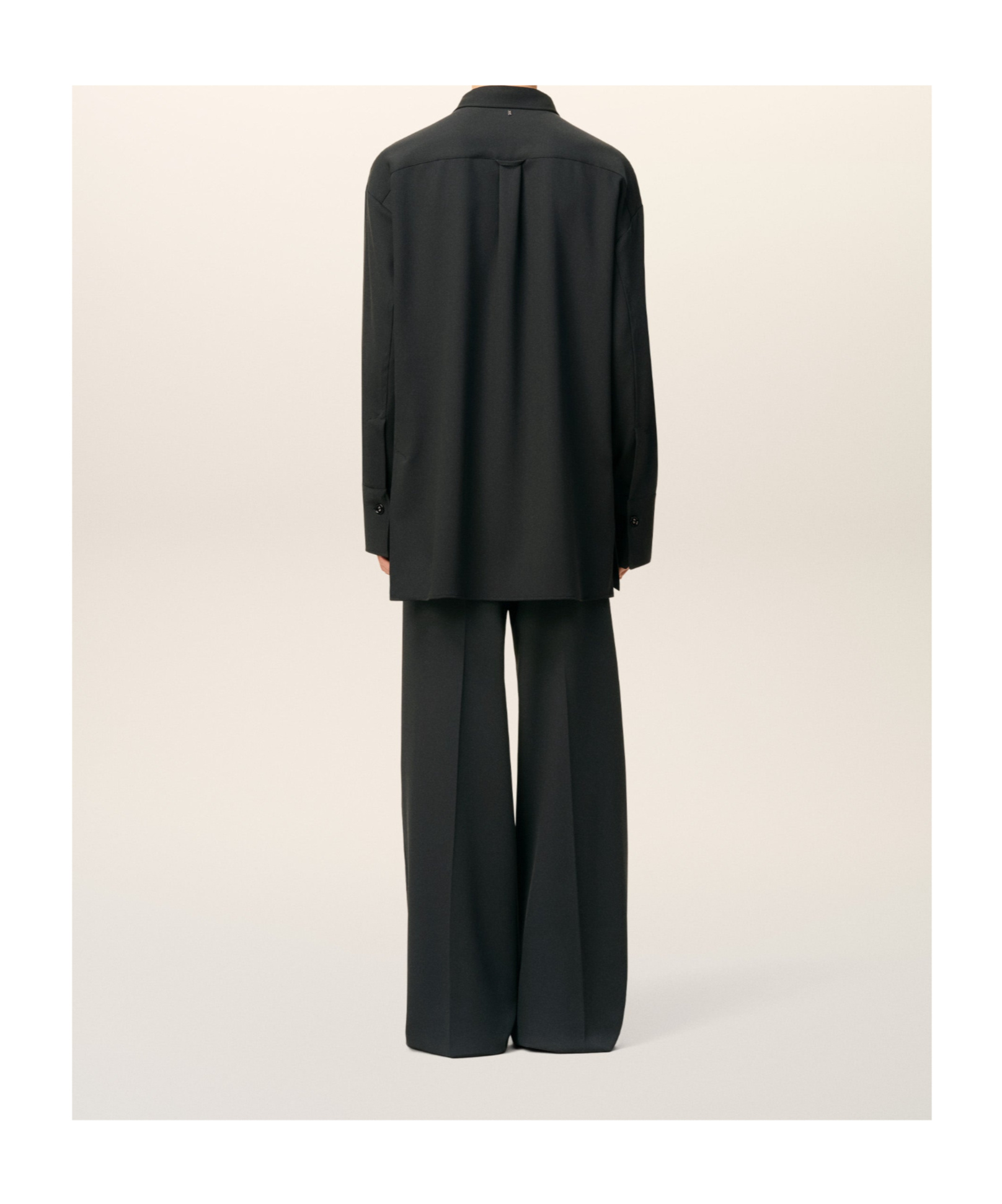 Ami Alexandre Mattiussi Black Wool Long Oversized Shirt Grey In Black