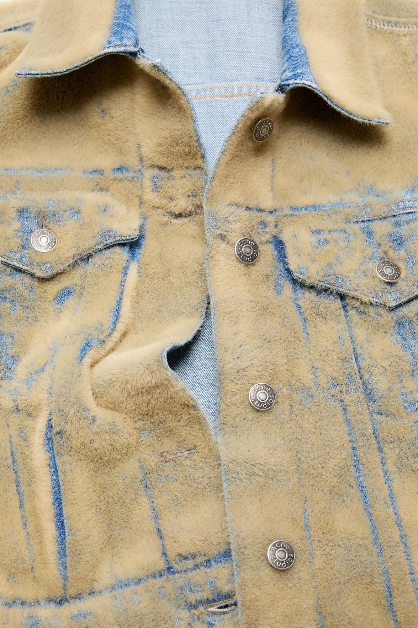 Acne Studios Textured Denim Jacket In Brown