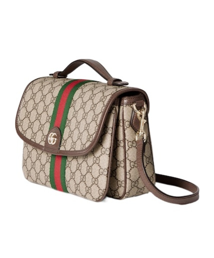 Gucci Ophidia Medium Top Handle Bag In Brown