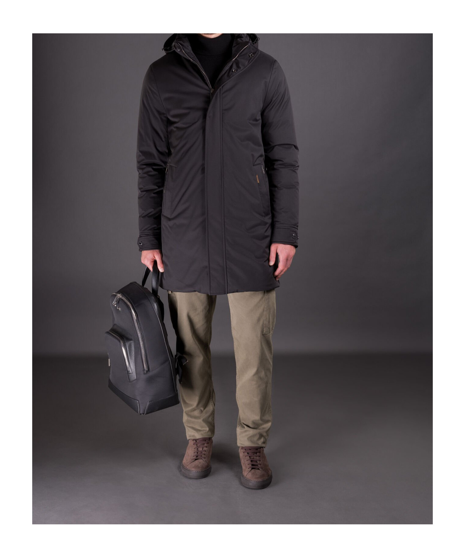 Moorer Hooded Padded Coat In Black