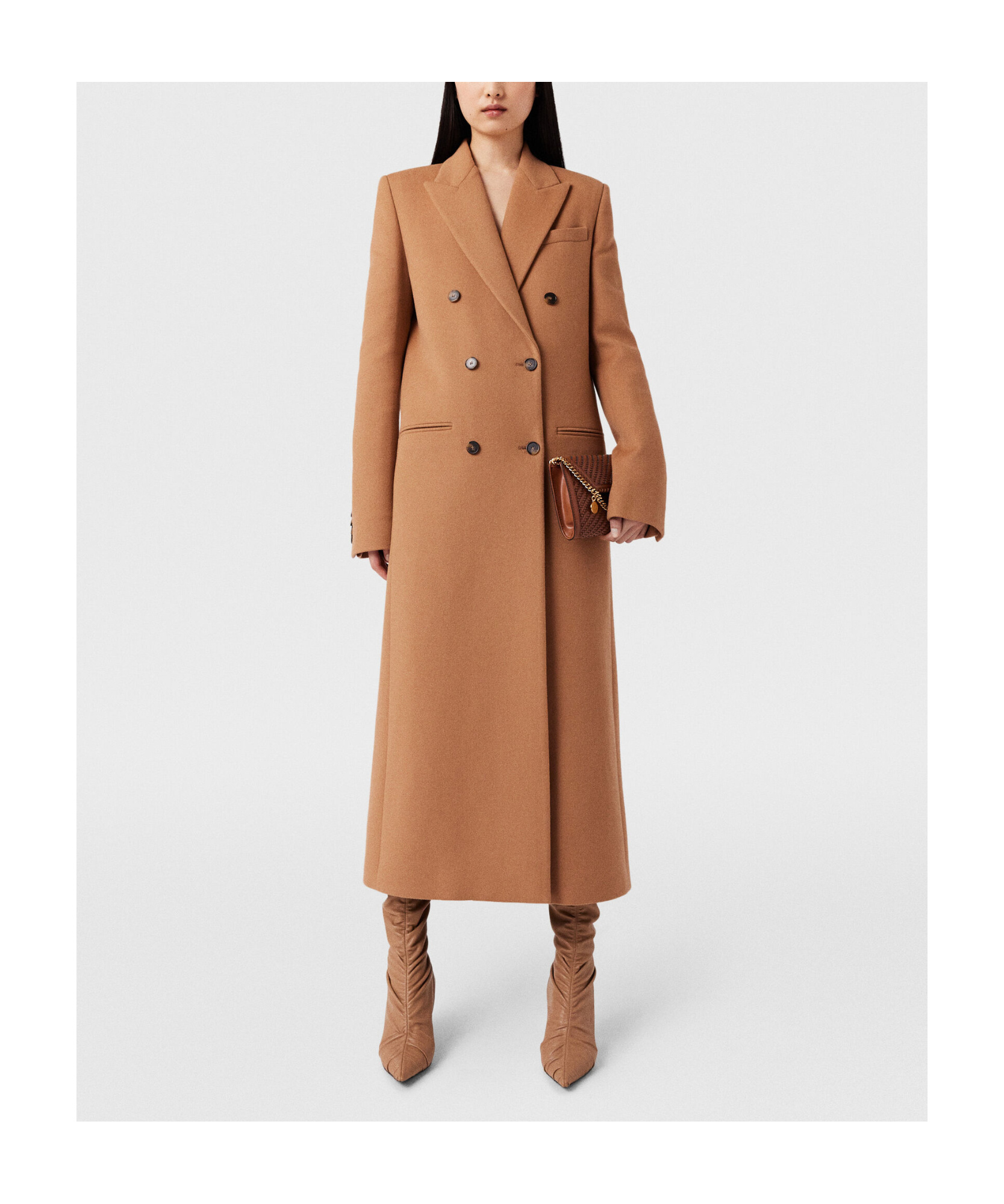 Stella Mccartney Notched-lapel Wool Coat In Brown