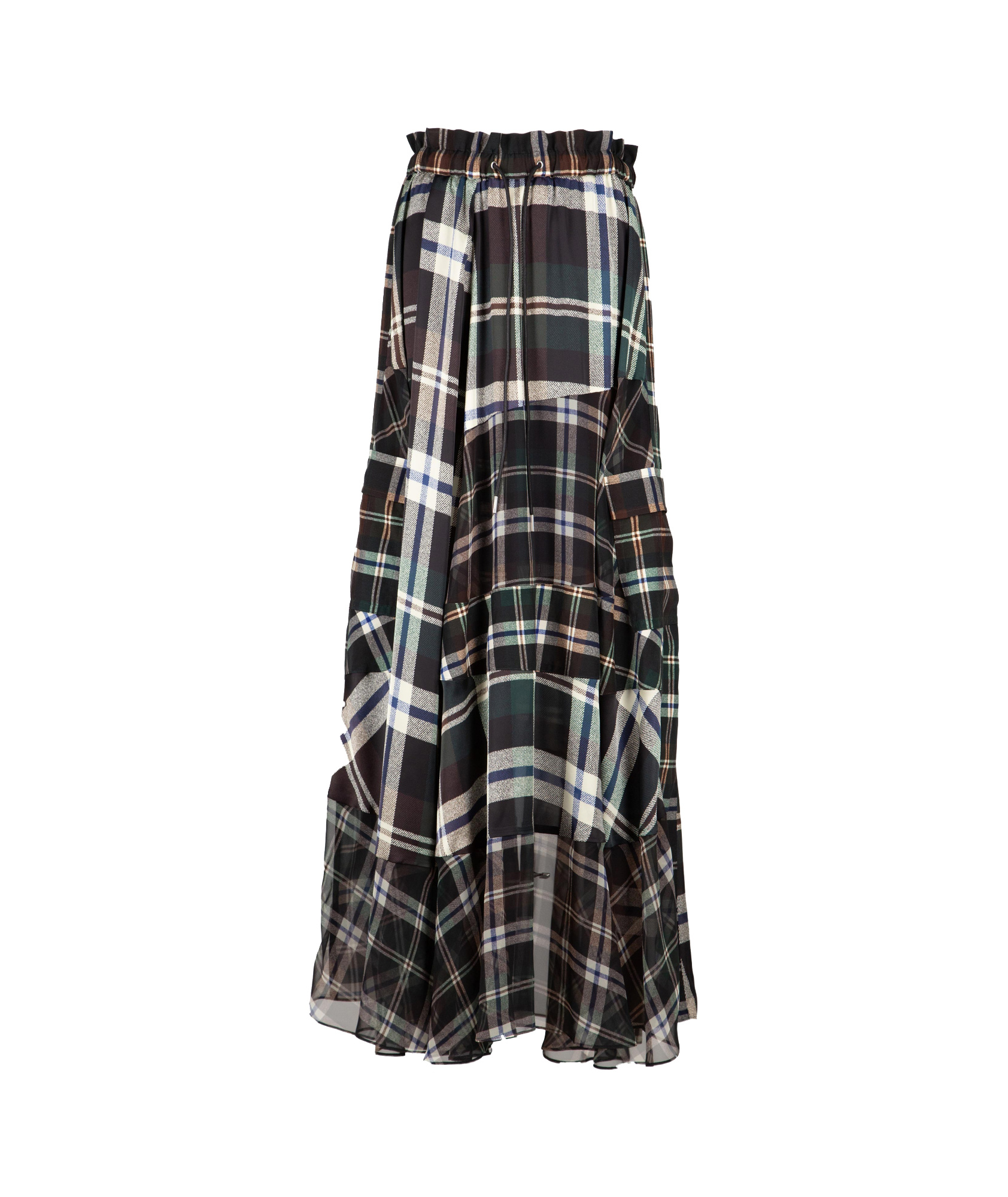 Shop Sacai Plaid Skirt In Black