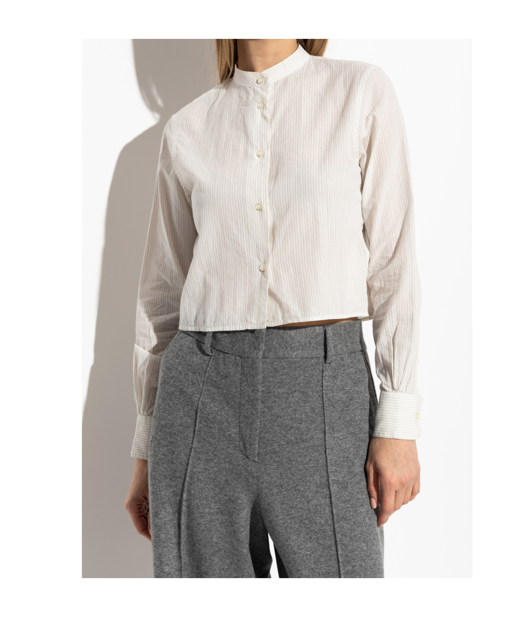 OFFICINE GENERALE STRIPED PATTERN SHIRT