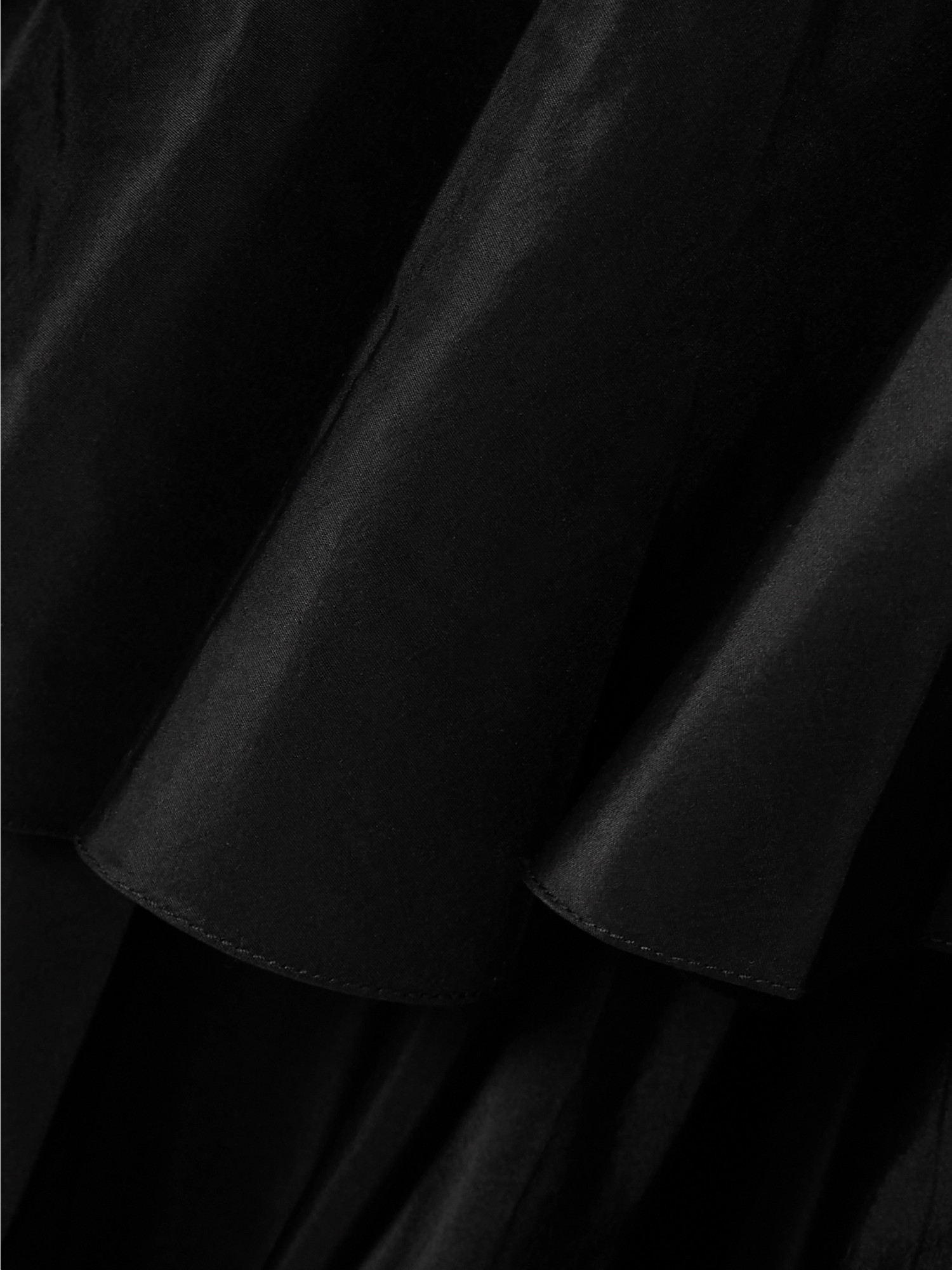 Johanna Ortiz Spirit Of Exploration Ruffled Silk Maxi Skirt In Black