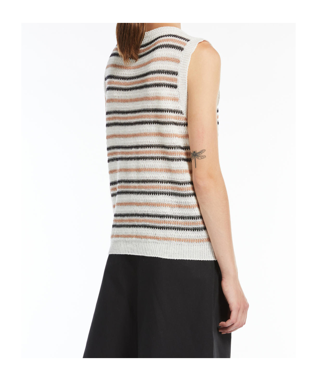 Weekend Max Mara Ciad Stripe Sleeveless Linen Sweater