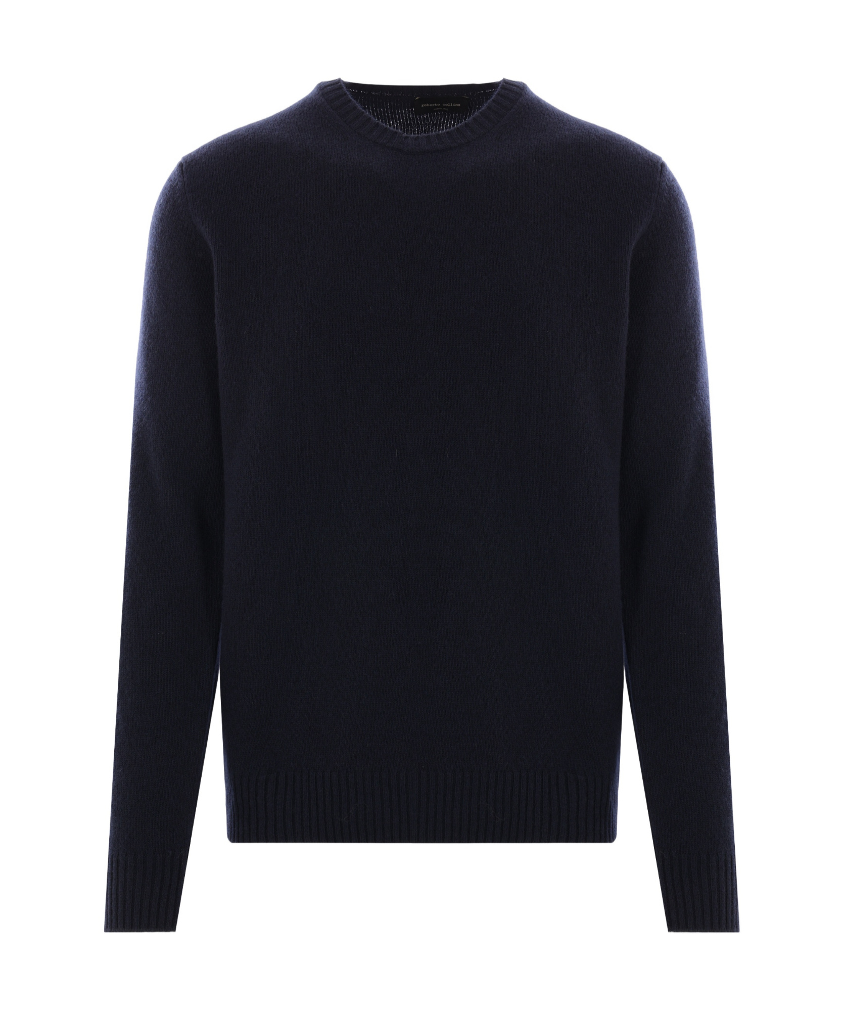 Roberto Collina Round-neck Cashmere Blend Sweater In Black