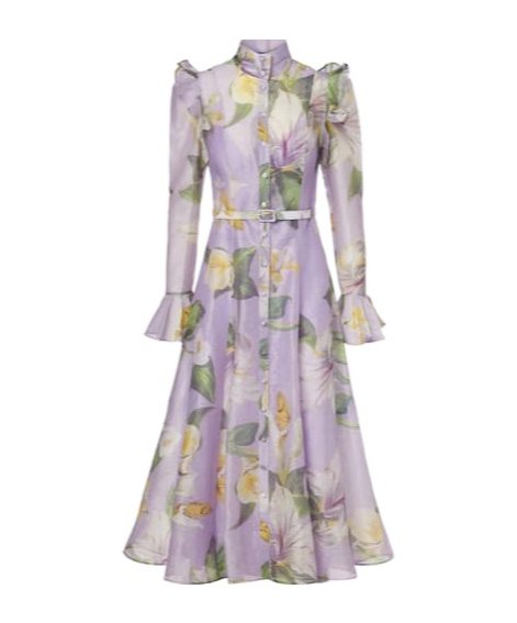 Leo Katrina Linen-blend Shirt Dress In Purple