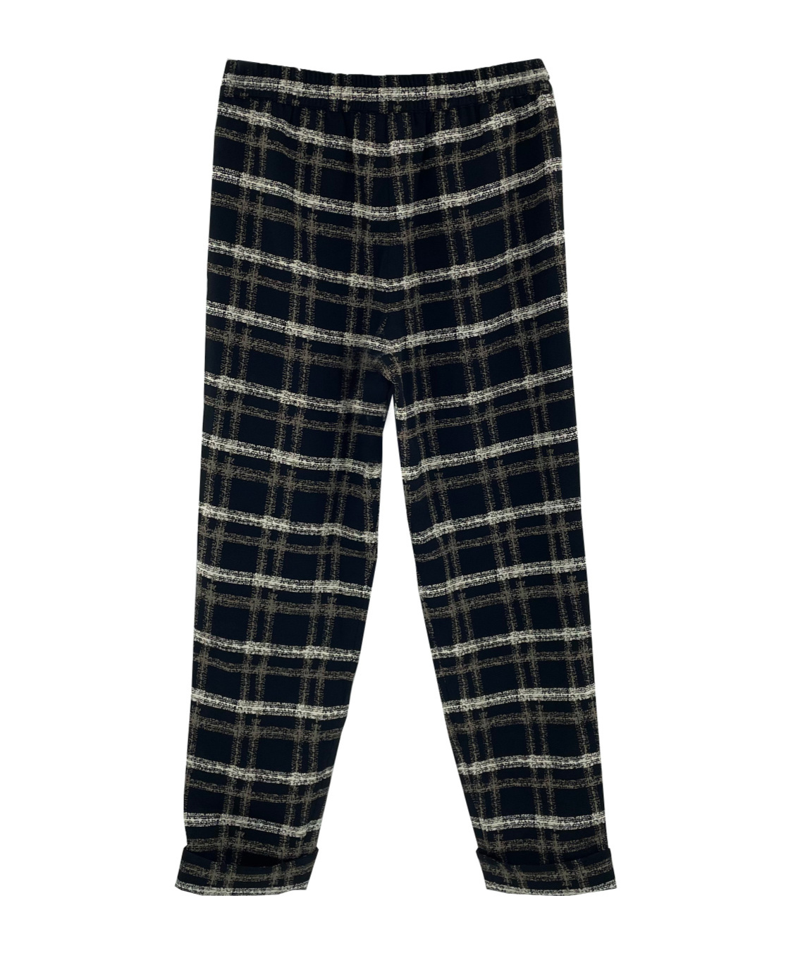 Shop Armani Jeans Contrasting Plaid Casual Pants In Black