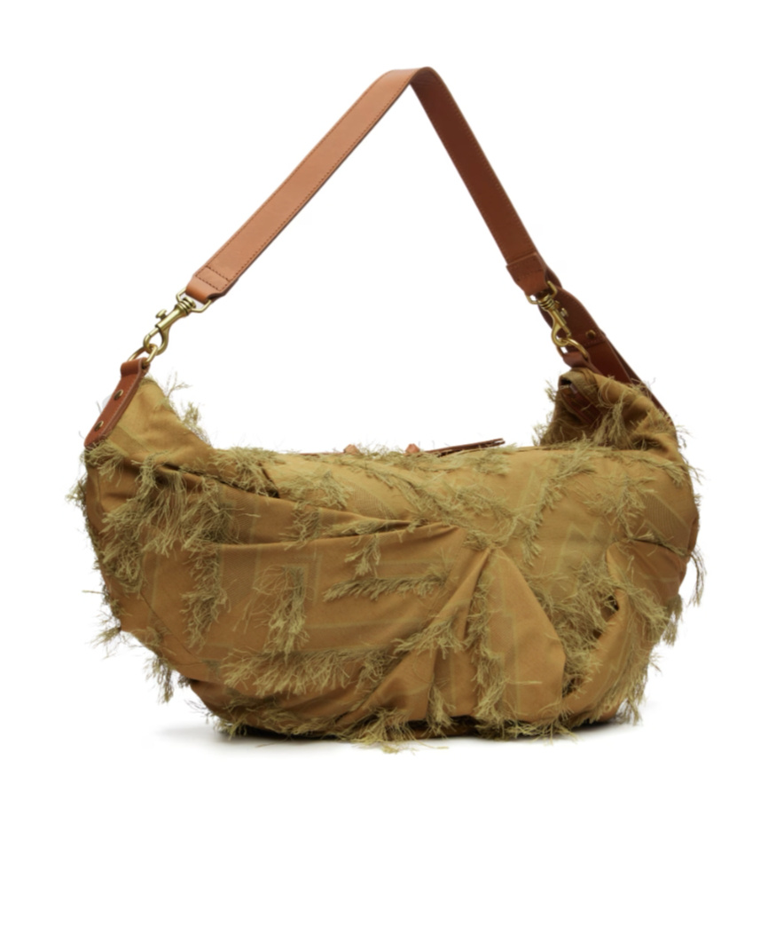 Vivienne Westwood Fringes Fil Coupe' Agnes Large Shoulder Bag In Brown