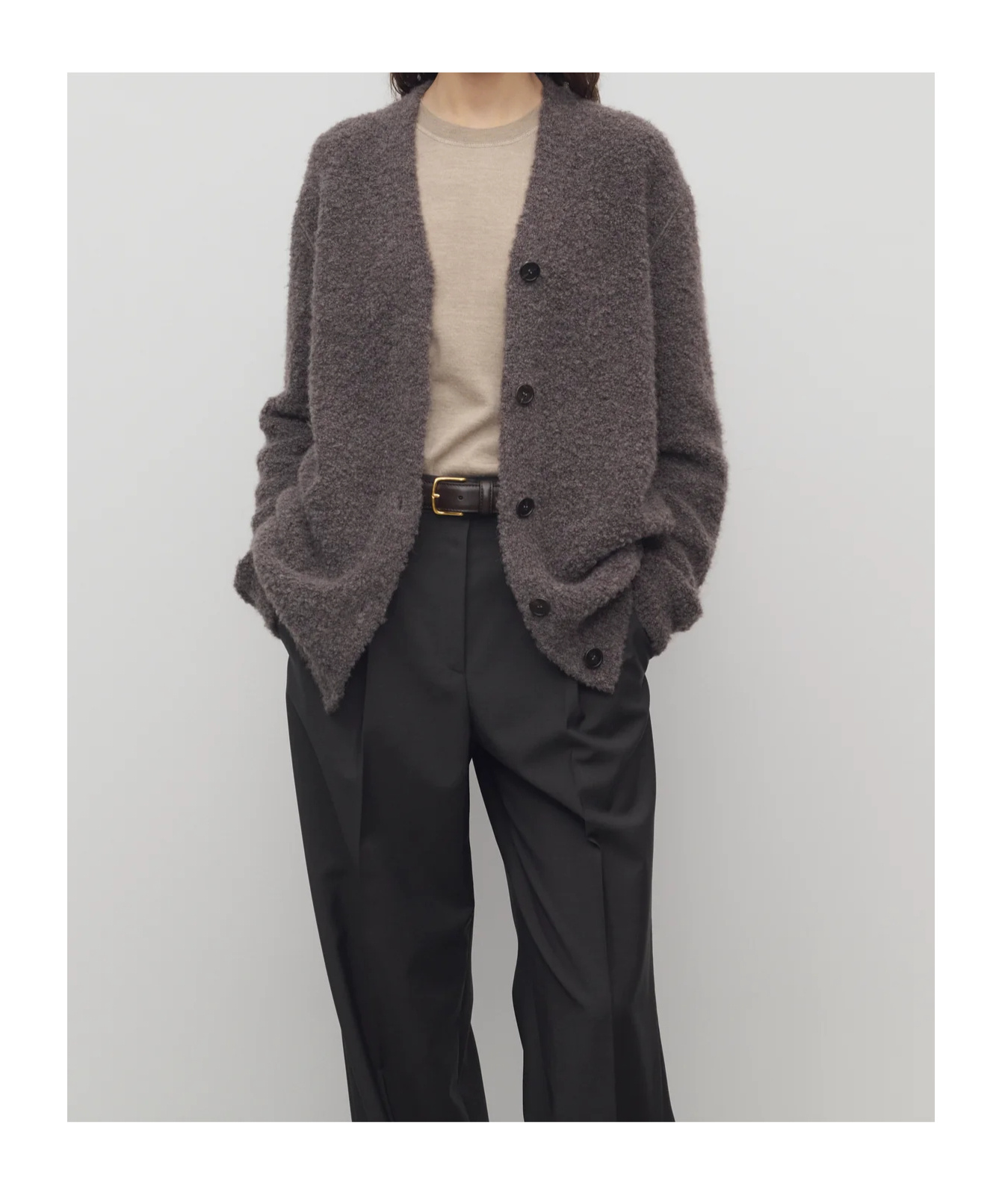 The Row Long-sleeved Cardigan In Brown