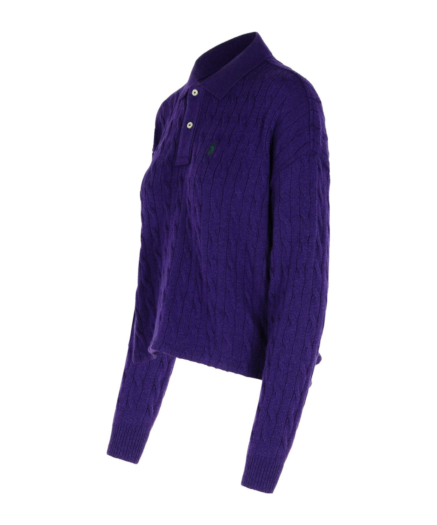 Shop Polo Ralph Lauren Cable-knit Polo Sweater In Blue