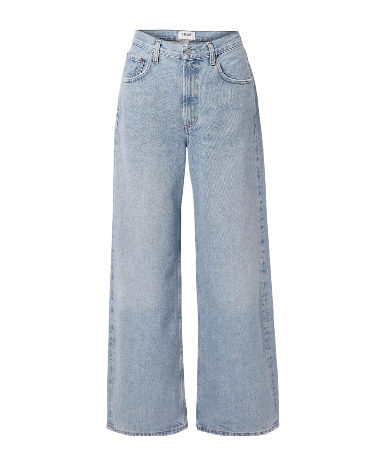 Agolde Low Curve Mid-rise Wide-leg Jeans In Blue