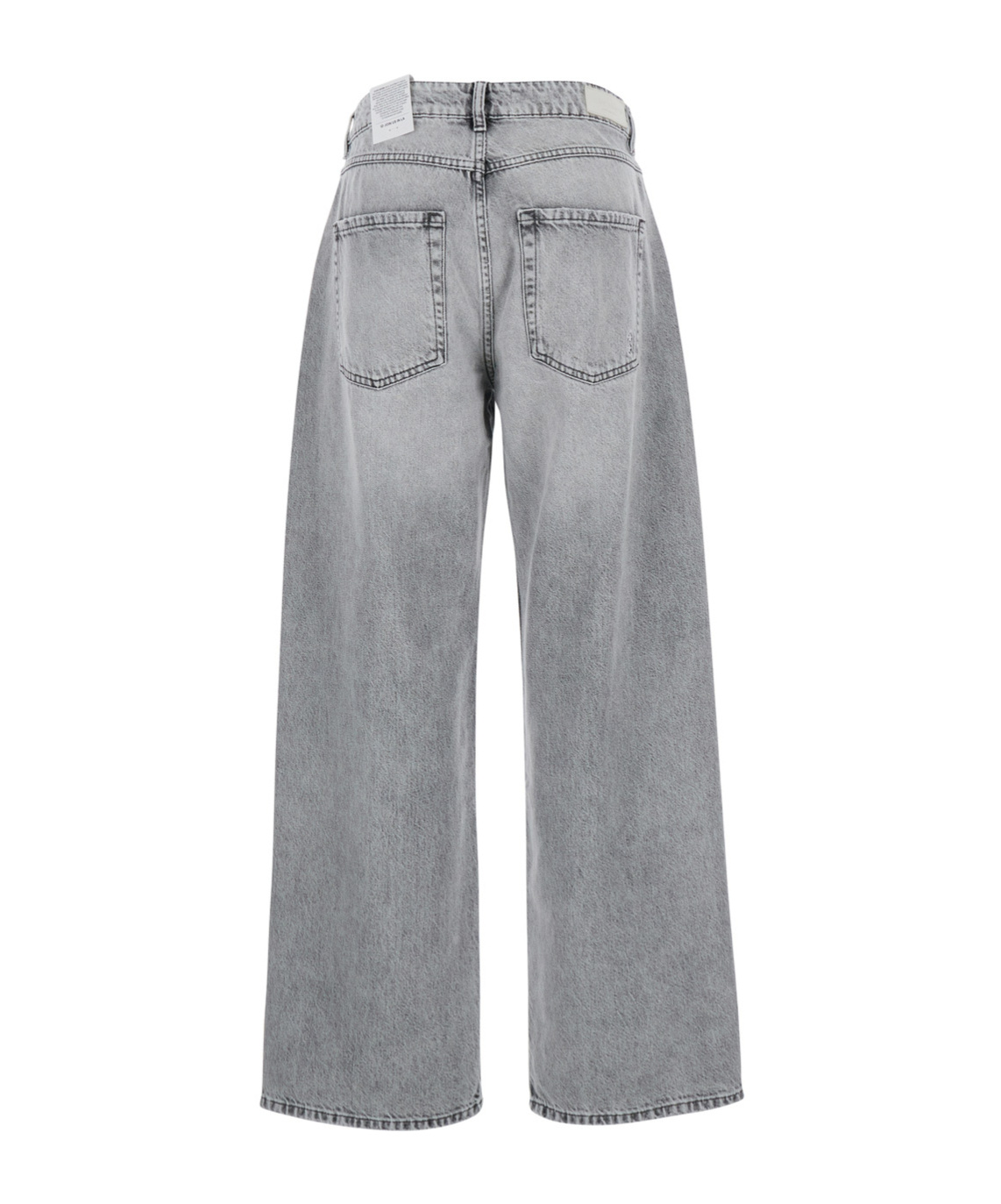 Icon Denim Bea Grey Jeans With Belt Loops And Logo Patch On The Rear In Denim Woman