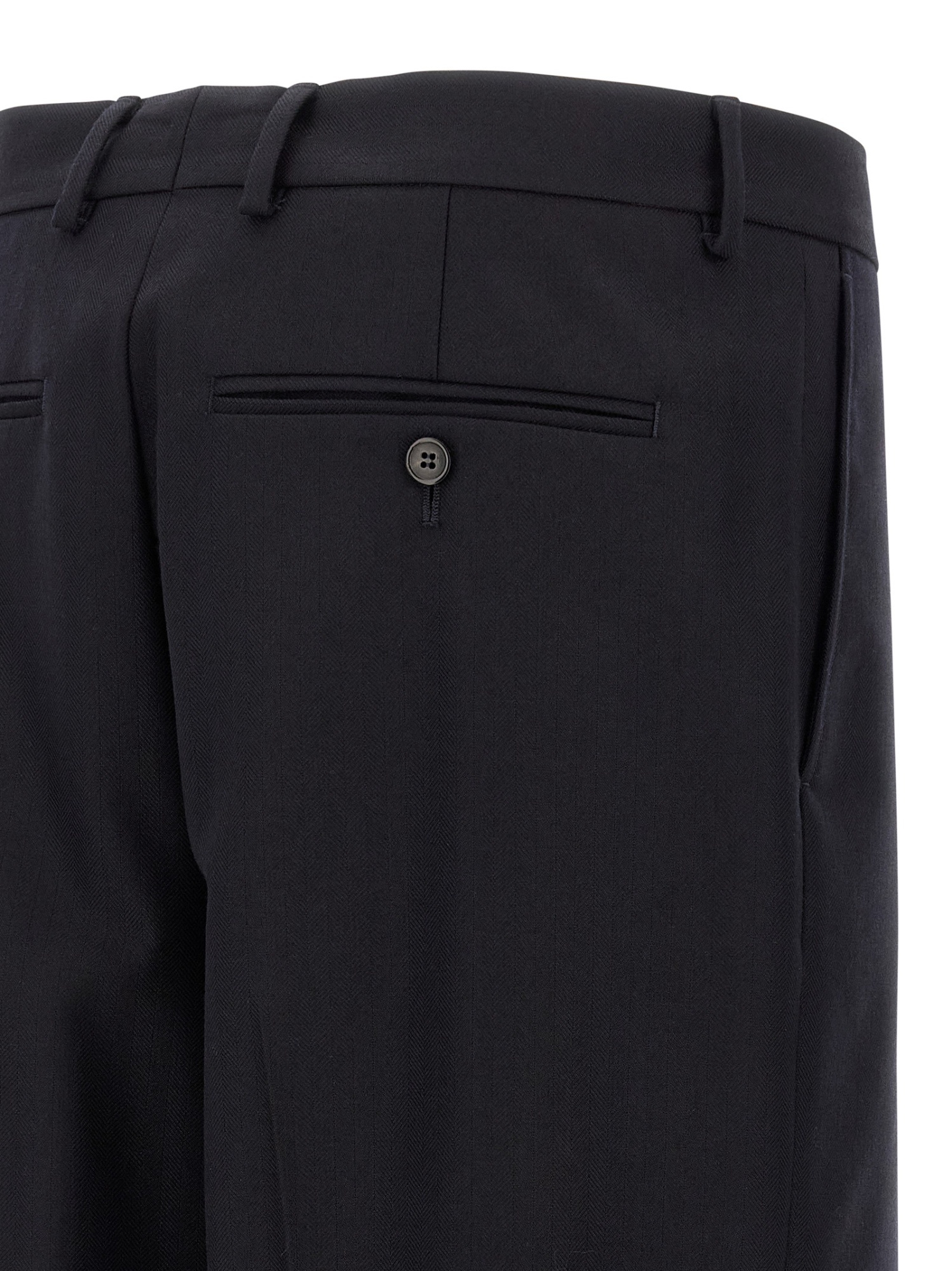 Dries Van Noten Pleated Trousers With Belt Loops And Back Pocket In Black
