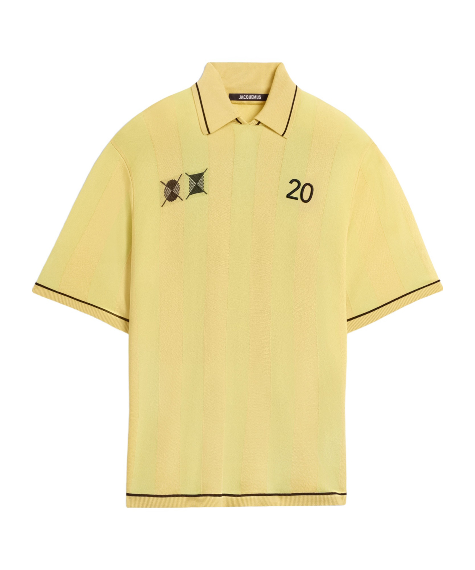 Jacquemus Stretch Viscose Blend Liga Polo Shirt In Yellow