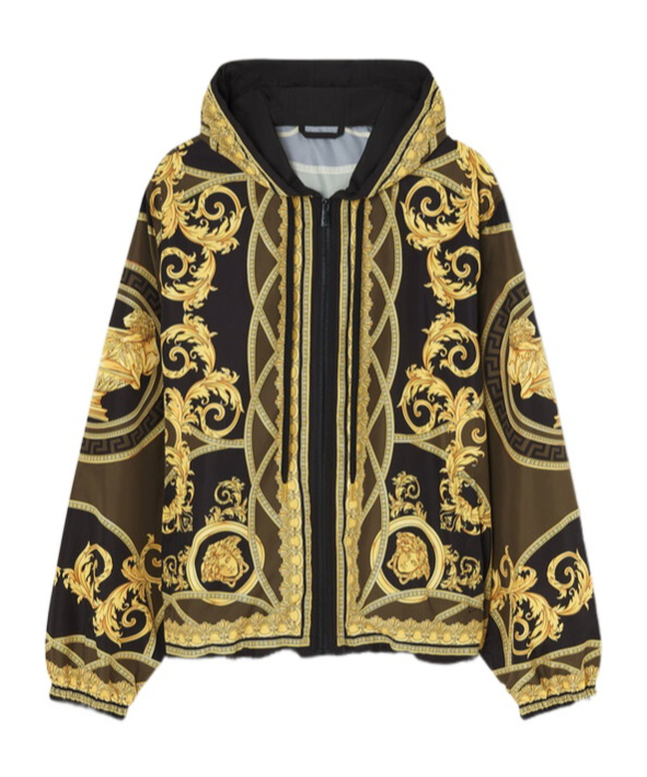 Versace La Coupe Des Dieux Windbreaker Jacket In Black