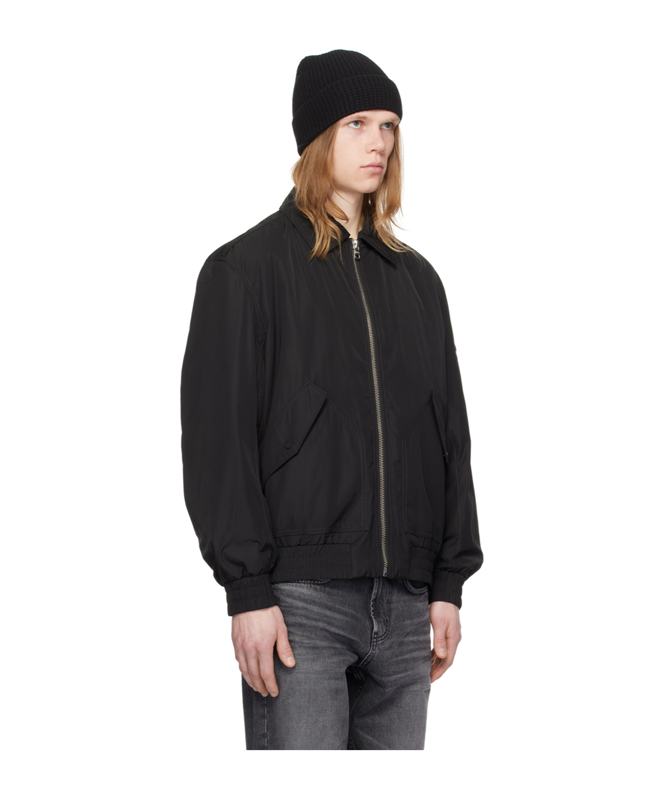Hugo Boss Lapel Long-sleeved Casual Jacket In Black