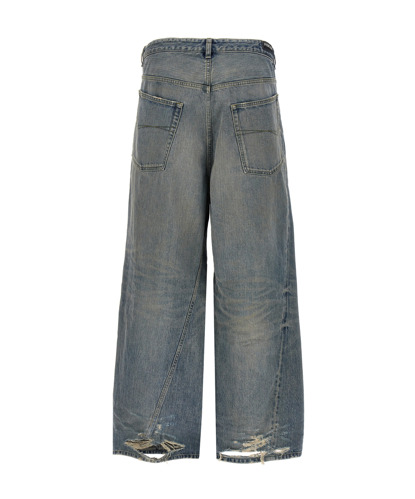 Balenciaga Twisted Wide-leg Jeans In Gray