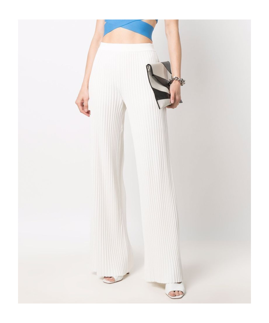 Mrz Elastic Waist Casual Pants In White
