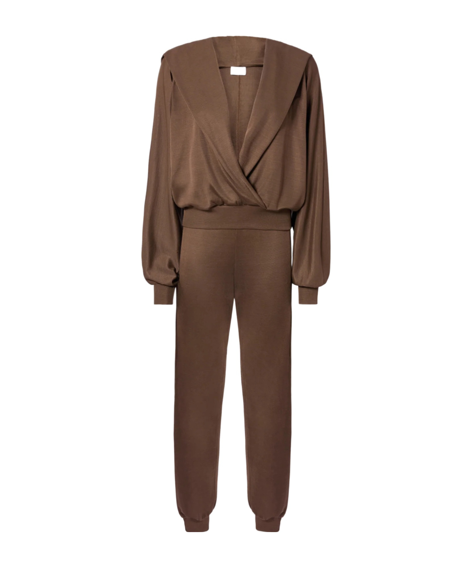 The Andamane Grace Set Hooded Knitwear Set Chocolate In Brown