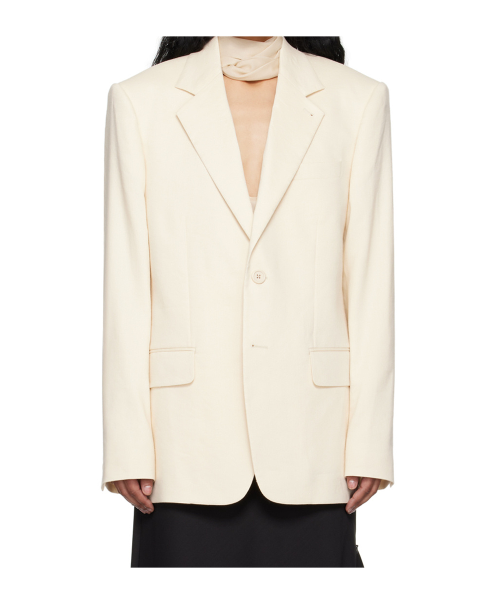 Helmut Lang Long-sleeved Suit Jacket In White