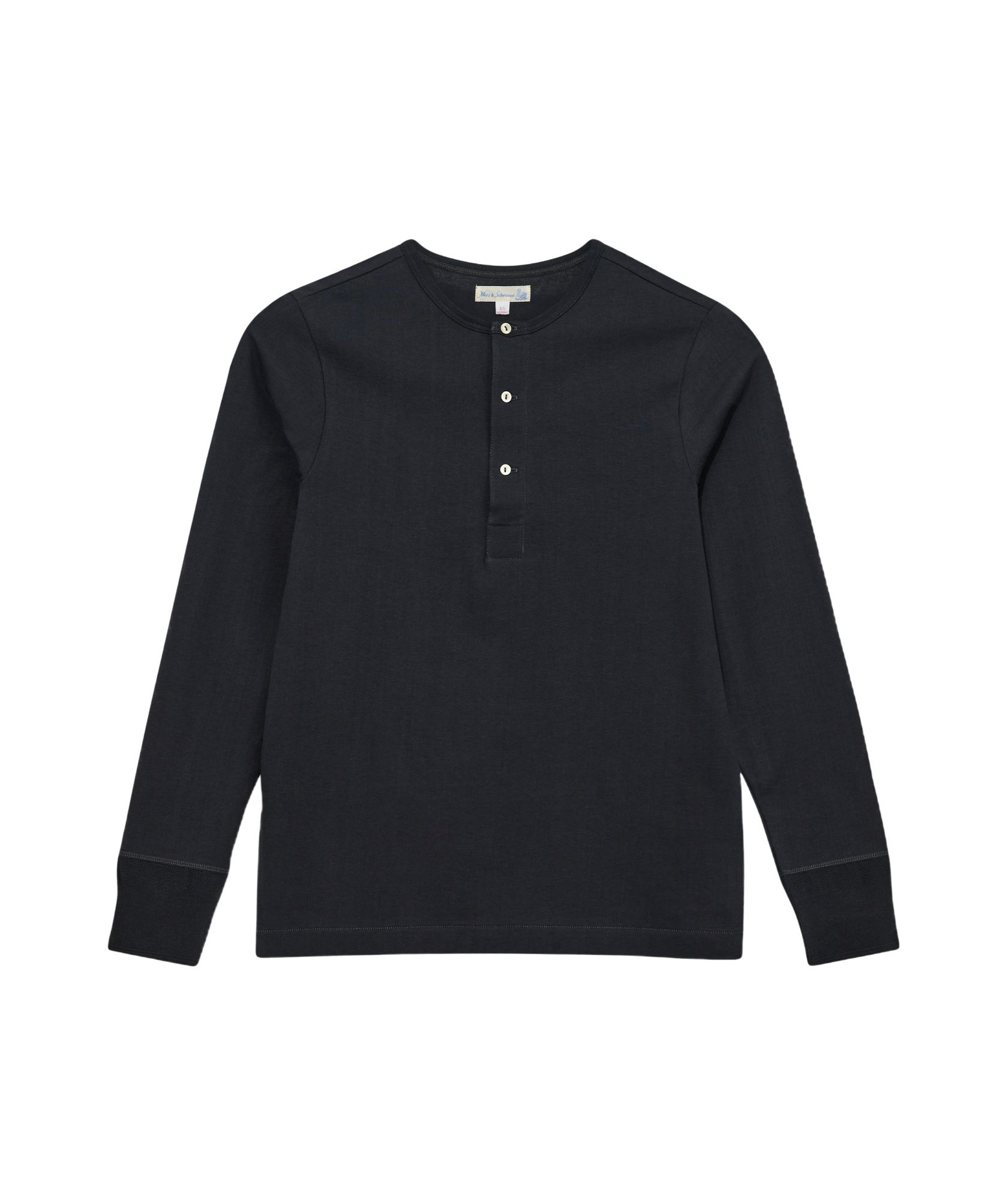 Merz B Schwanen 206 Loopwheeled Henley In Black