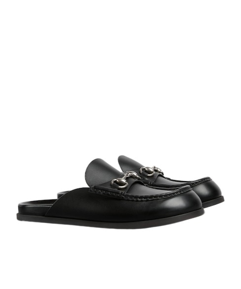 Gucci Horsebit Leather Mules In Black