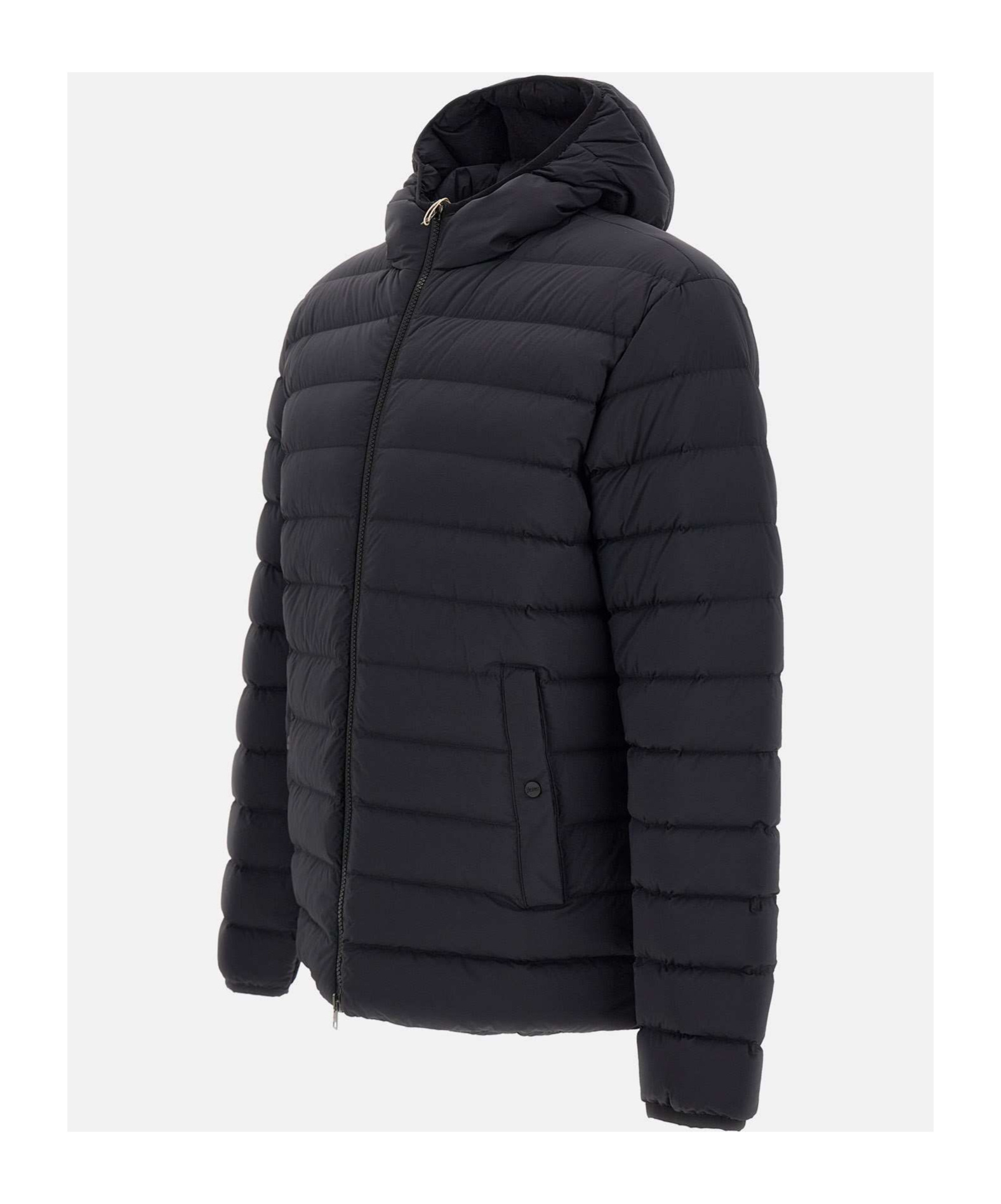 Herno Midnight Blue Stretch Nylon Jacket In Black