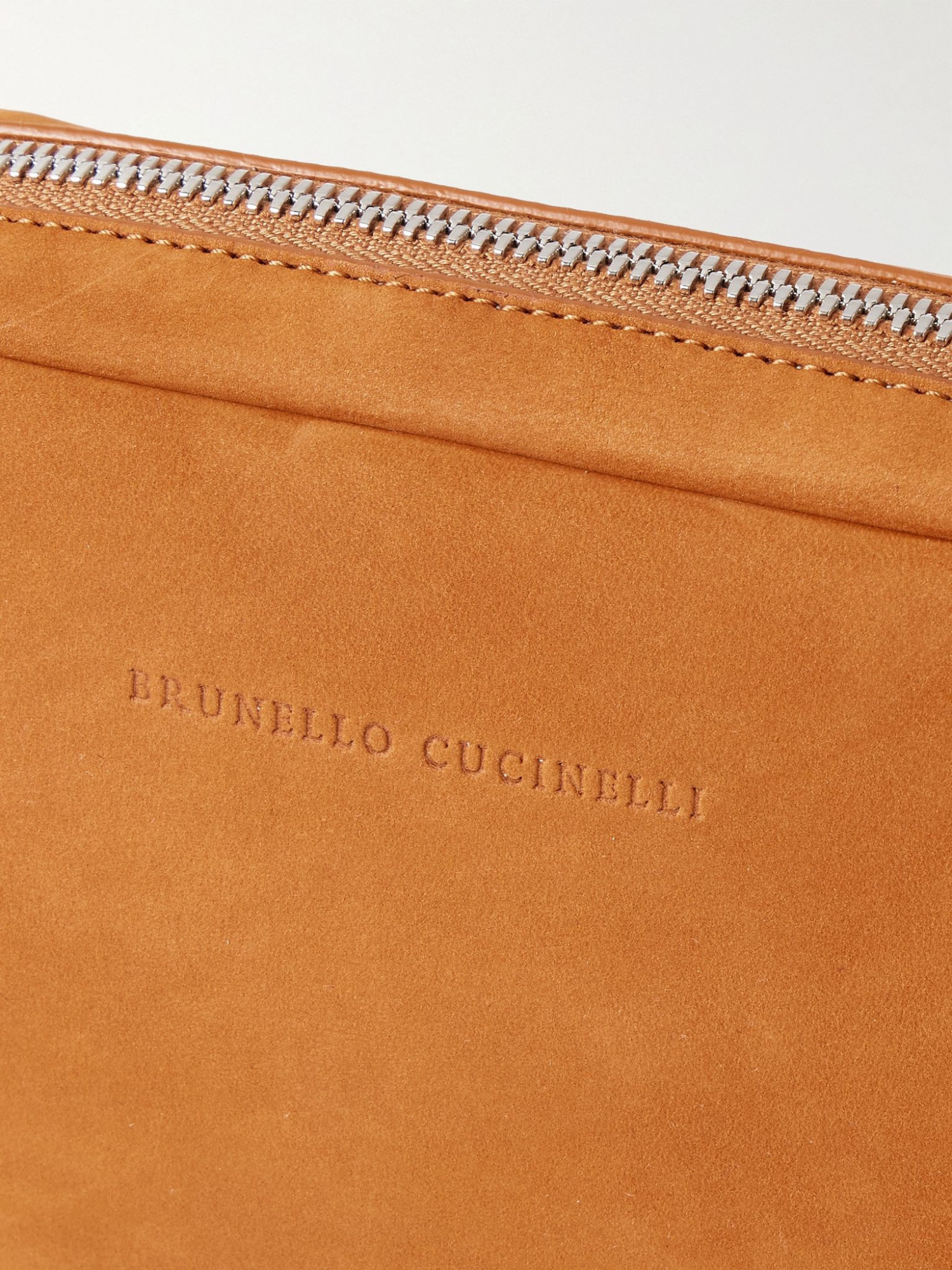 Brunello Cucinelli Zipper Toiletry Bag In Brown